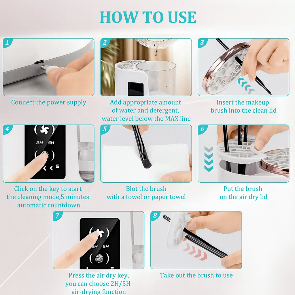 Electric Makeup Brush Cleaner – Automatic Deep Cleaning Device