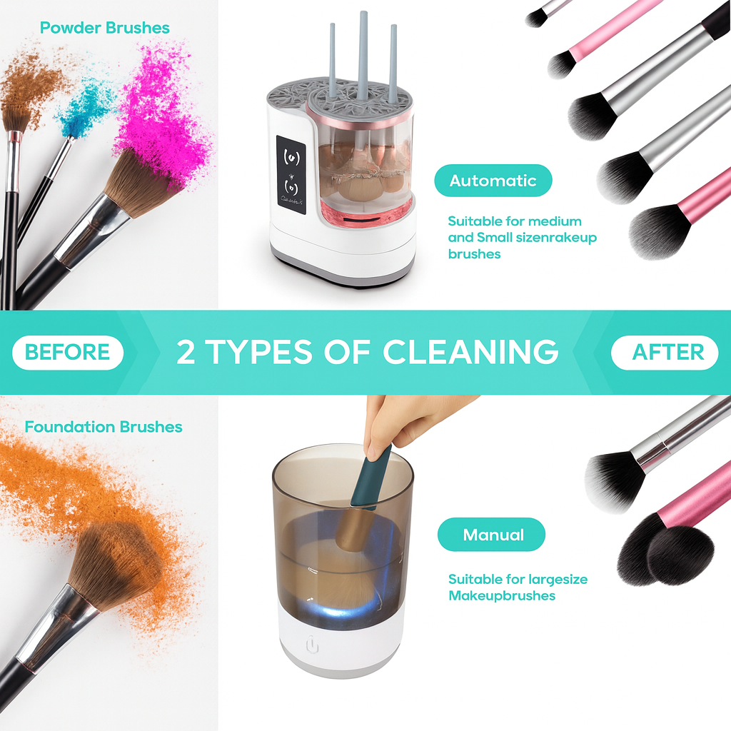 Electric Makeup Brush Cleaner – Automatic Deep Cleaning Device